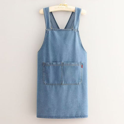ApronMuse - Premium Soft Denim Cross-Back Apron – Light Blue