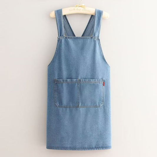 ApronMuse - Premium Soft Denim Cross-Back Apron – Light Blue