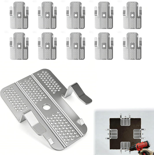WallMate – No-Stud Drywall Repair Support Clip Kit – 10 Sets (10 Repair clips + 20 Screws)