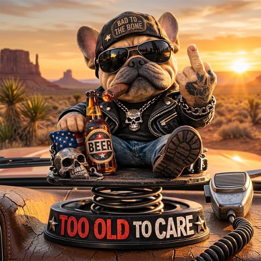 DashMood – “Too Old To Care” Dashboard Bobblehead – image 6