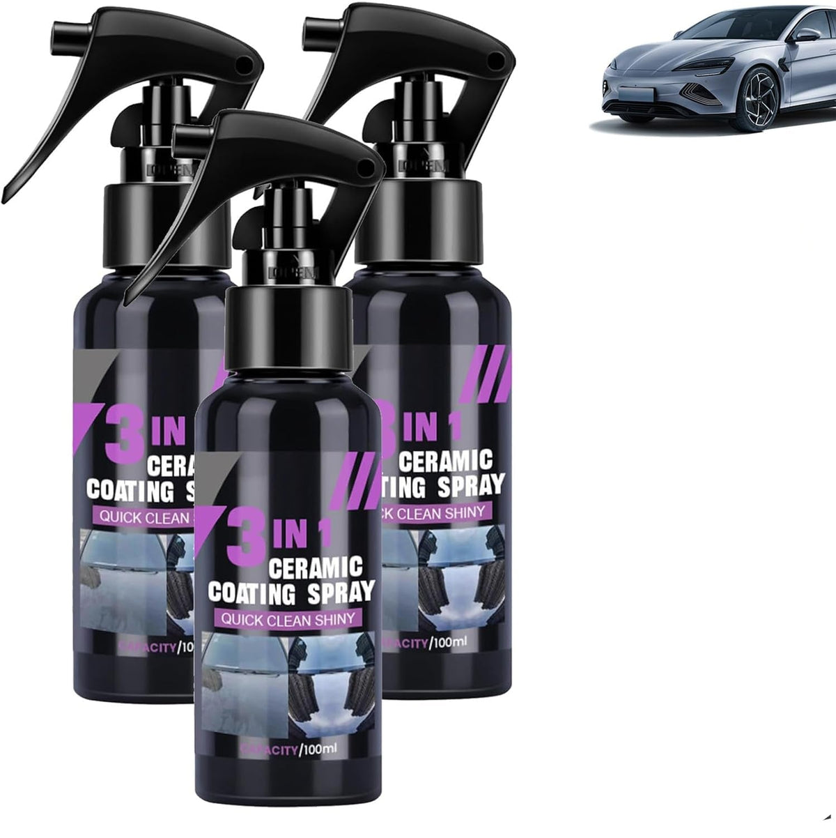 CeramiGloss – Nano Ceramic Car Coating Spray – 3 Bottles️