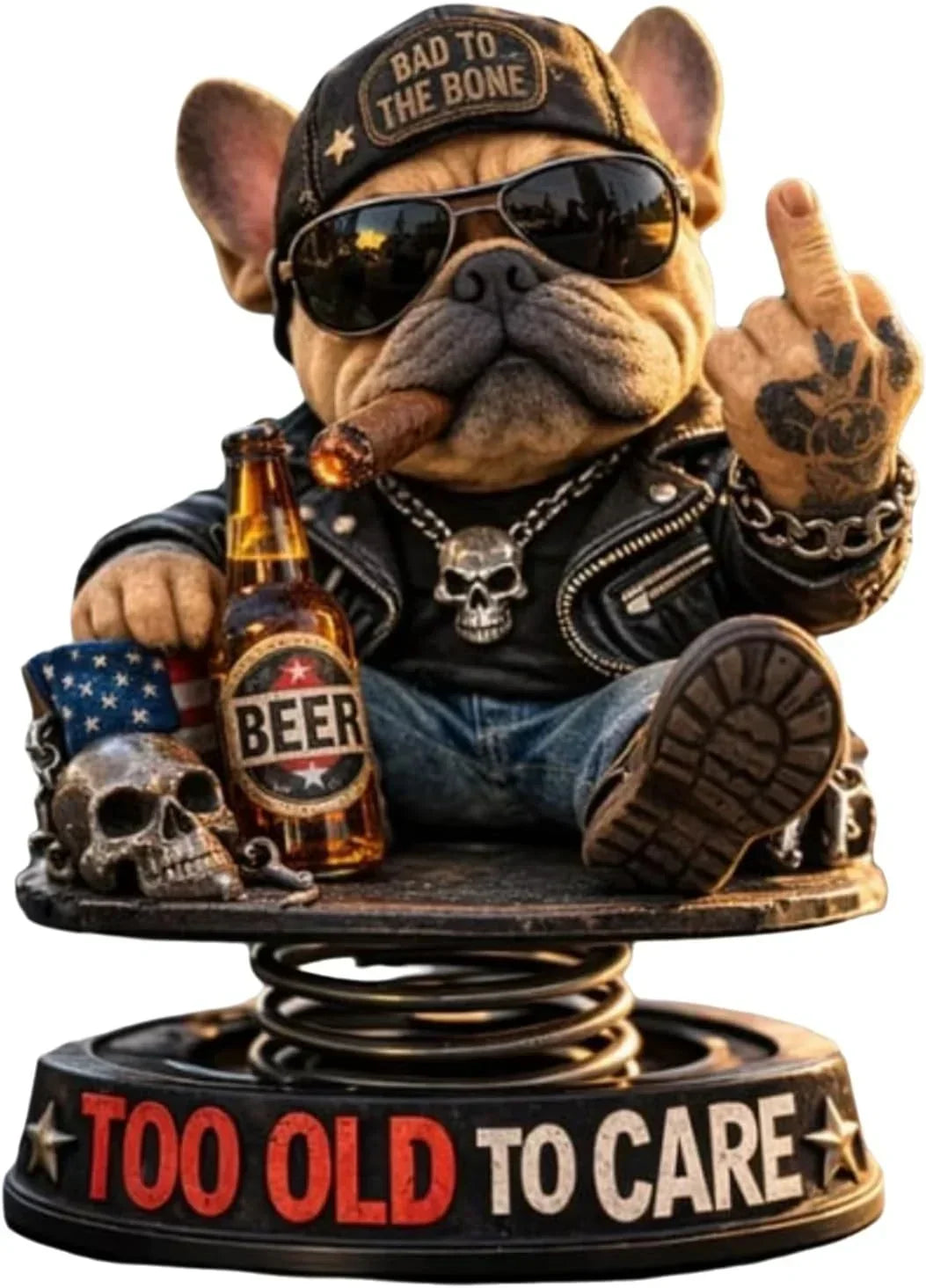 DashMood – “Too Old To Care” Dashboard Bobblehead – image 8