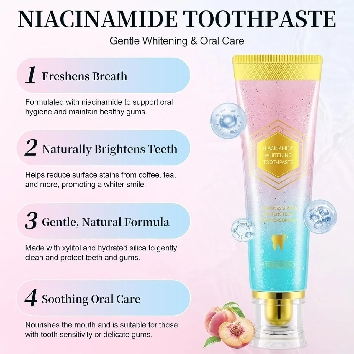 Niacinamide Whitening Toothpaste – Stain Removal & Fresh Breath – image 7