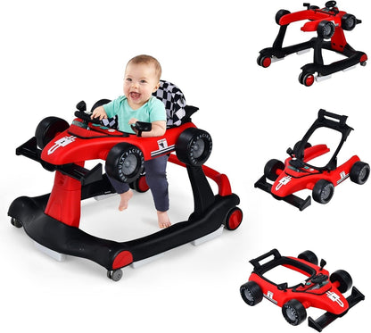 TinyStride | 4-in-1 Foldable Baby Walker – Red