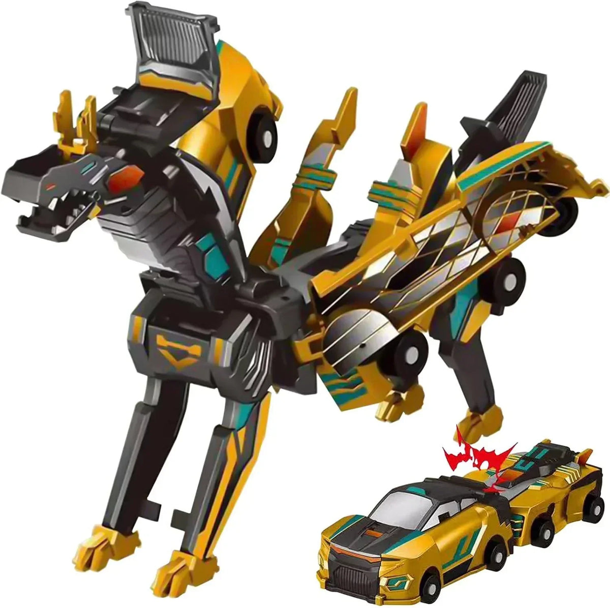 RoboDino – 2-in-1 Transforming Dino Car Toy – Golden Dragon