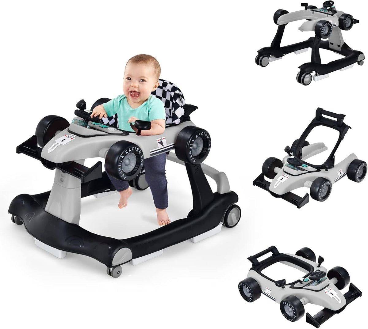 TinyStride | 4-in-1 Foldable Baby Walker – Grey