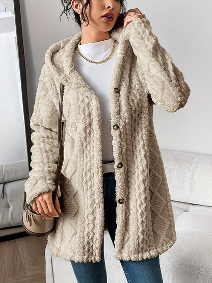 CloudSilk – Effortless Chic Hooded Dress – Khaki / S（US 4）