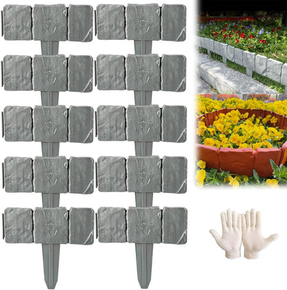 BloomBorder – Stone Style Edging System – Gray / 10 pcs