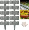 Imitation Stone Garden Fence - DIY Garden Edging Border – Gray / 10pcs