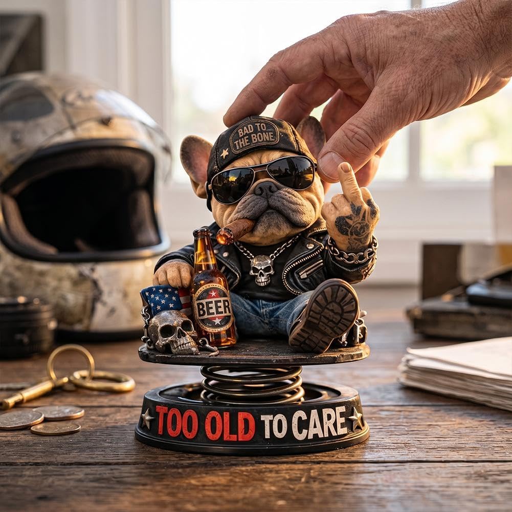 DashMood – “Too Old To Care” Dashboard Bobblehead – image 3