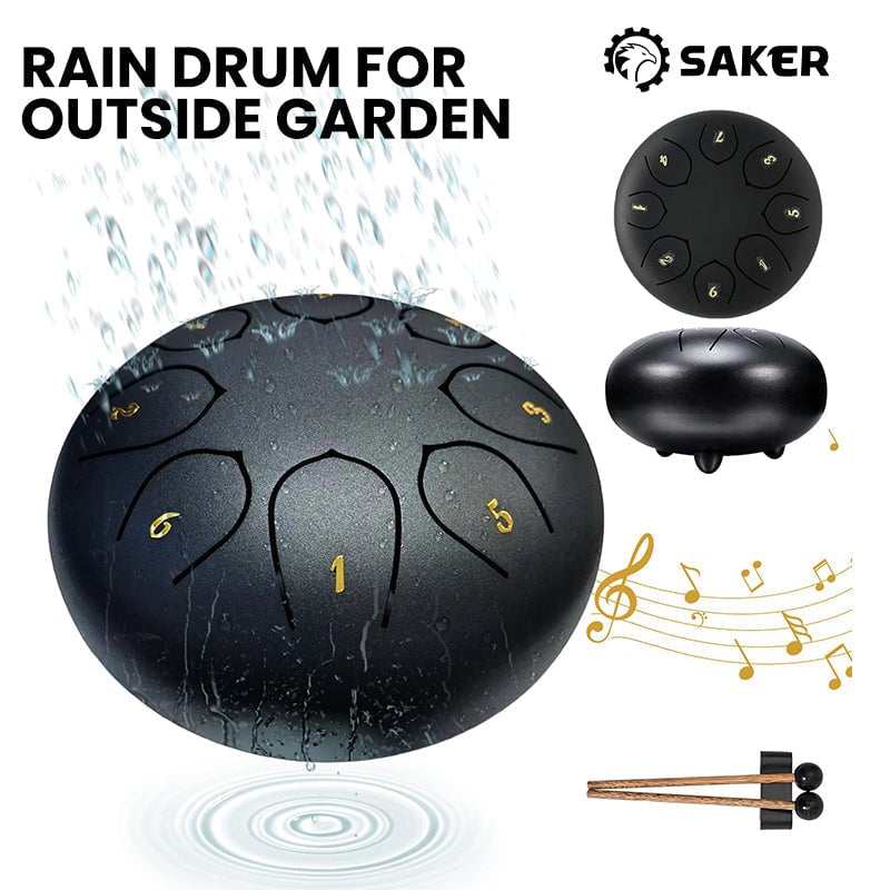 NatureBeat – Outdoor Steel Rain Drum with Finger Picks – image 3