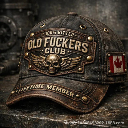 UrbanRebel – Washed Retro Statement Hat – Digital Printing Syle - CA / Thermal windproof half-face mask