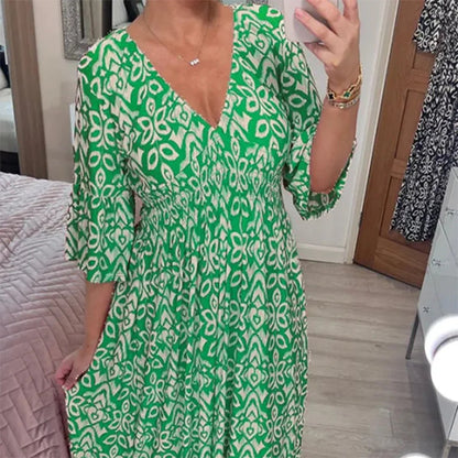 FlowEase Couture – All-Day Wear Dress – Green / UK8-10(S)