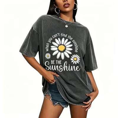 CottonGlow – Breathable Loose Fit Summer Tee for Women – Black / S（US 4-6）