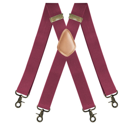 GentleHold – Premium Leather Suspenders for Men – Burgundy