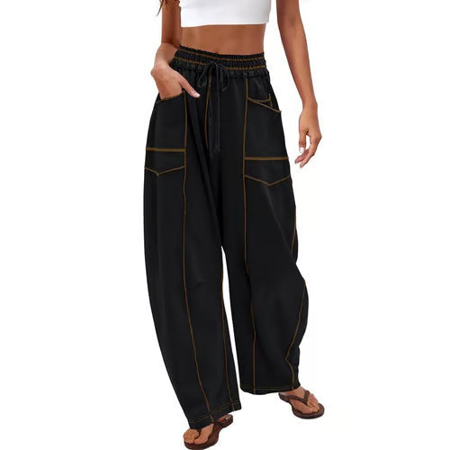 StreetLoom – Women’s Baggy Barrel Pants – Black / XS