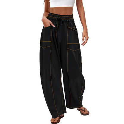 StreetLoom – Women’s Baggy Barrel Pants – Black / XS