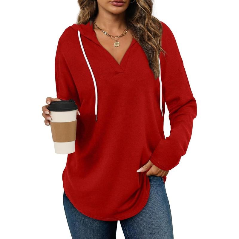 CozyCore | Loose-Fit Hooded Sweatshirt – Red / S