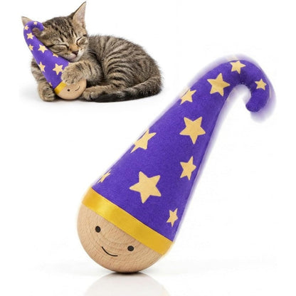 PawWobble – Wooden Wobble Cat Toy – Blue