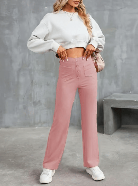 CargoFlex – Multi-Pocket Utility Pants – Pink / S