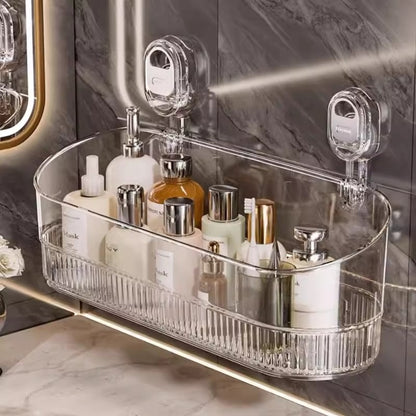 No-Drill Bathroom Suction Storage Box – Large Capacity & Strong Load-Bearing – Transparent / Buy 1