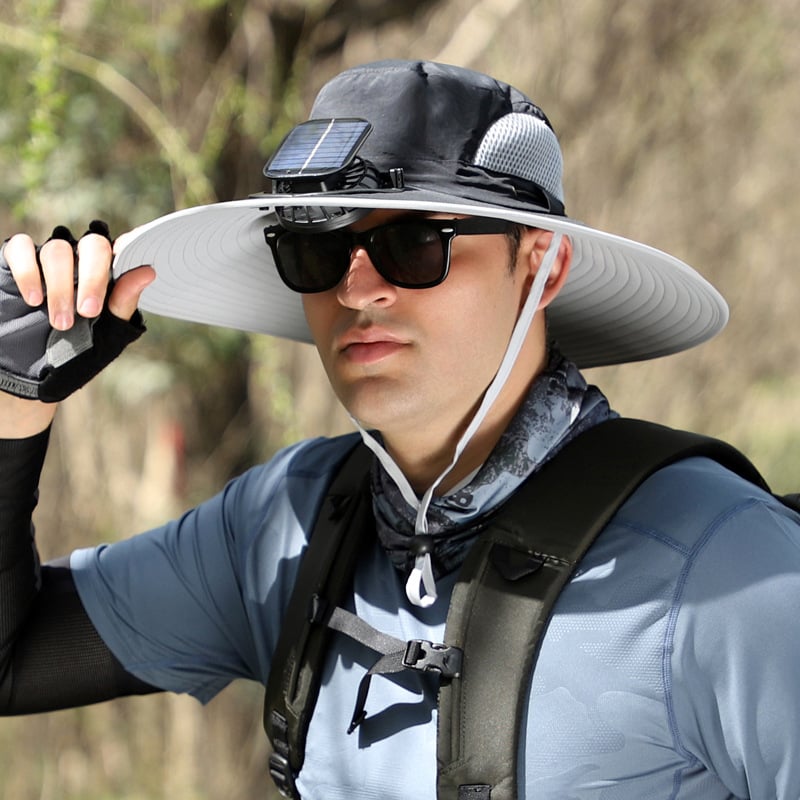 ChillCap Pro – Solar Fan Hat – Dark Gray / Single fan / Unisex Adjustable 22"-25"