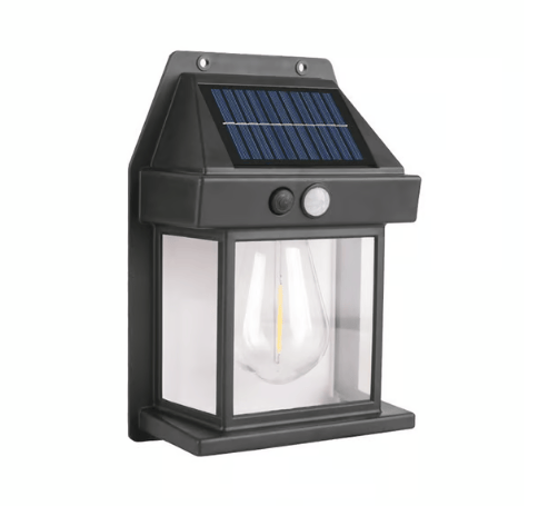 EdisonGlow – Solar Motion Sensor Wall Light – Black