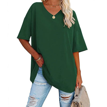 LunaWear – Summer New Women’s Loose T-Shirt – Green / S
