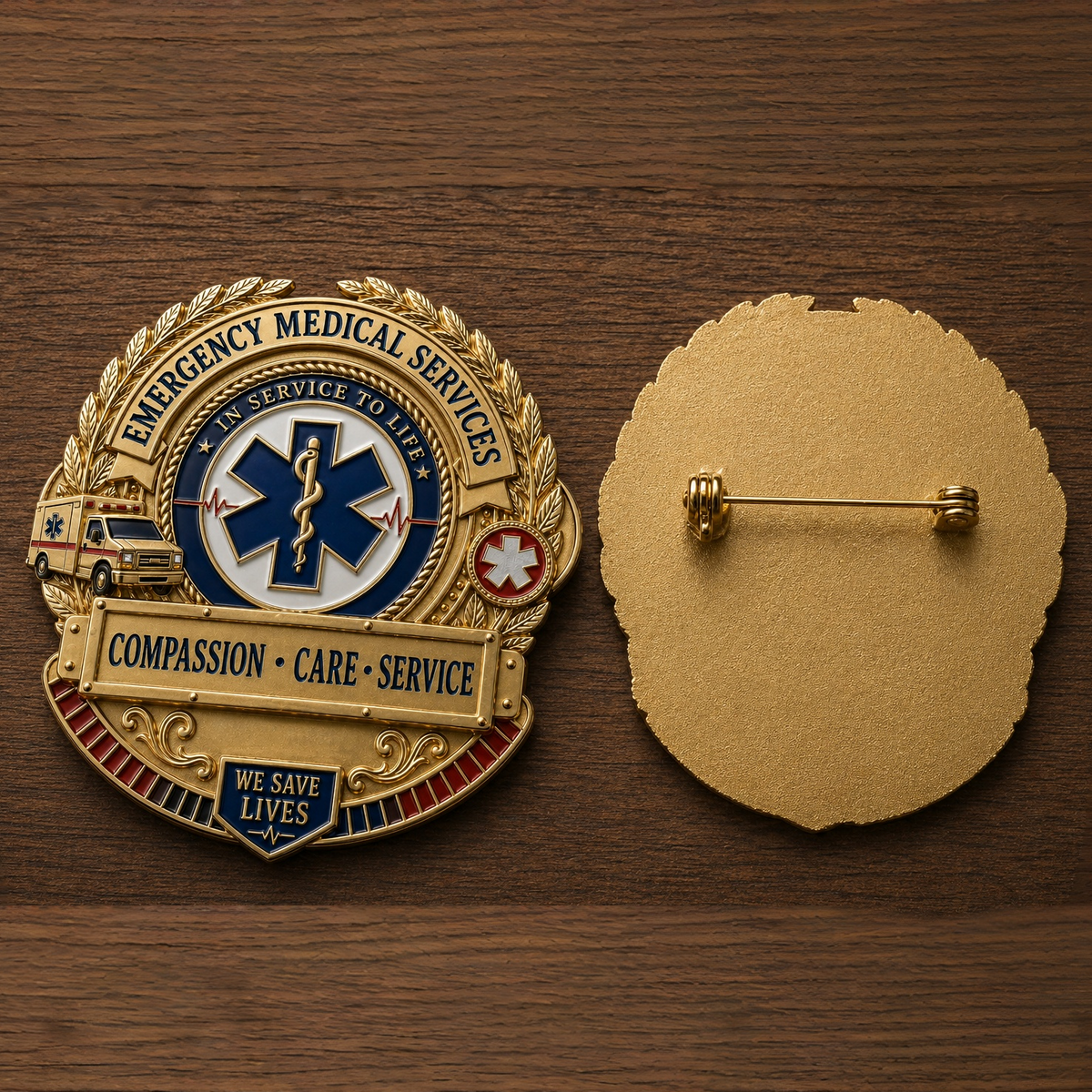 RescueStar – Emergency Medical Services Badge Pin – image 3