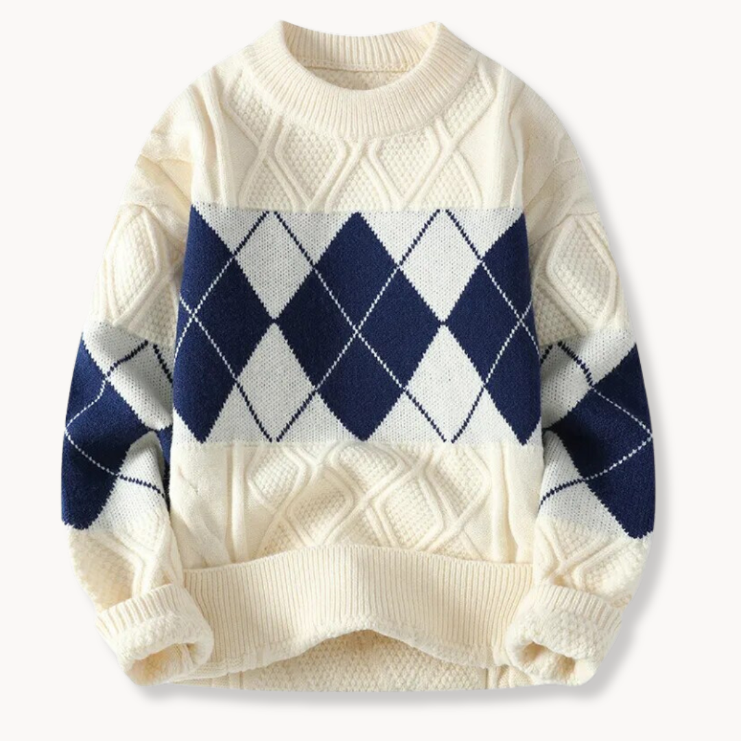 Ellis GeoKnit Sweater – Beige / S