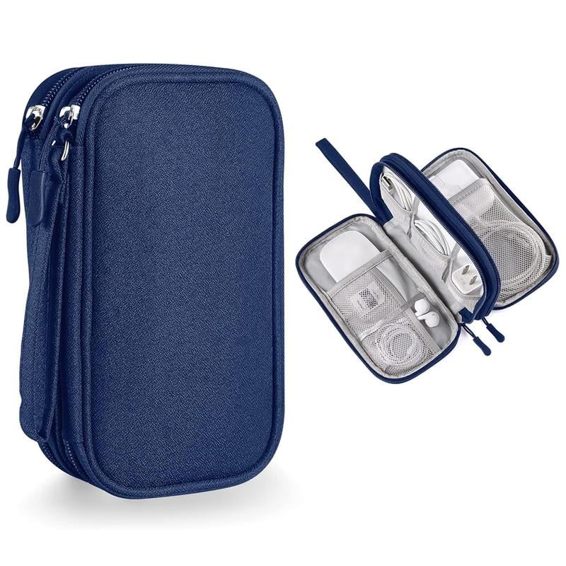 TechVault - Travel Cable Organizer Pouch – Blue