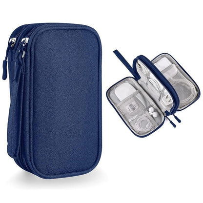 TechVault - Travel Cable Organizer Pouch – Blue