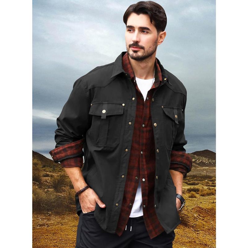VistaWork – Versatile Flannel-Lined Utility Shacket – image 8