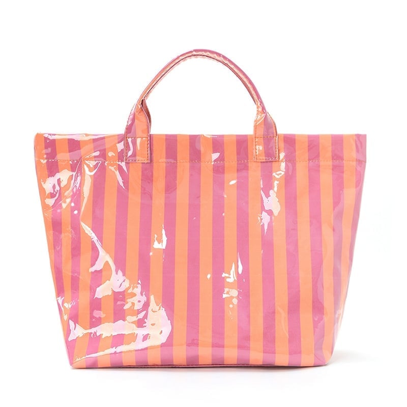 CarryWave – Durable Canvas Striped Tote Bag – Orange and pink stripes