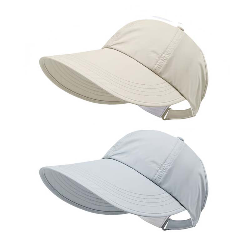 ShadeCore – Elegant UV Protection Sun Hat – Off White + Sky Blue