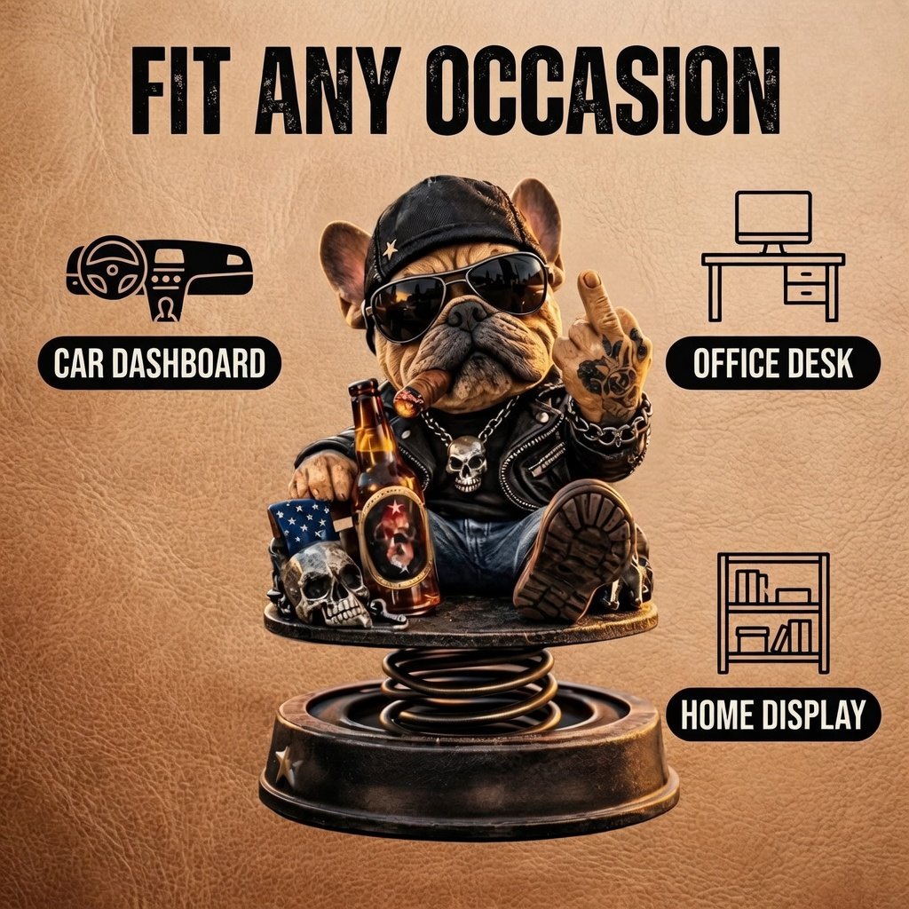 CruiseBoss – Funny Dashboard Bulldog – image 2