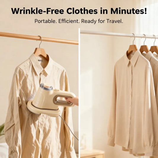 SteamEase – Portable Vacuum Clothes Steamer – Mini Portable Ironing Machine | Handheld Cloth Steamer | Ideal for Travel & Home Use / Buy 1