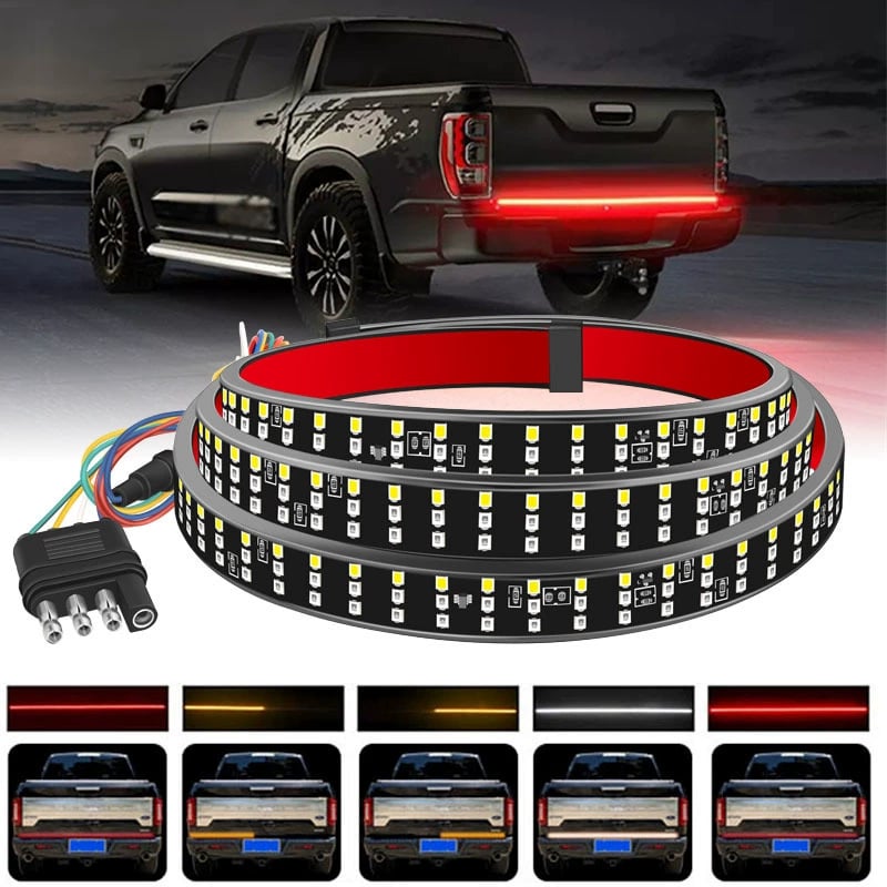 TailGlowPro – LED Tailgate Light Strip – Triple Rows (White+Yellow+Red) / Buy 1
