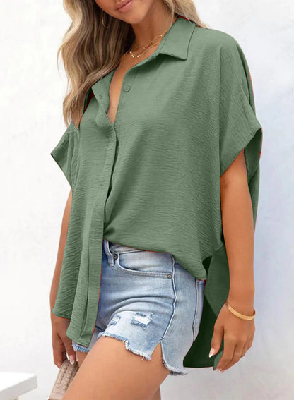 LunaWear – Casual Button Slit Hem Women’s Top – image 8