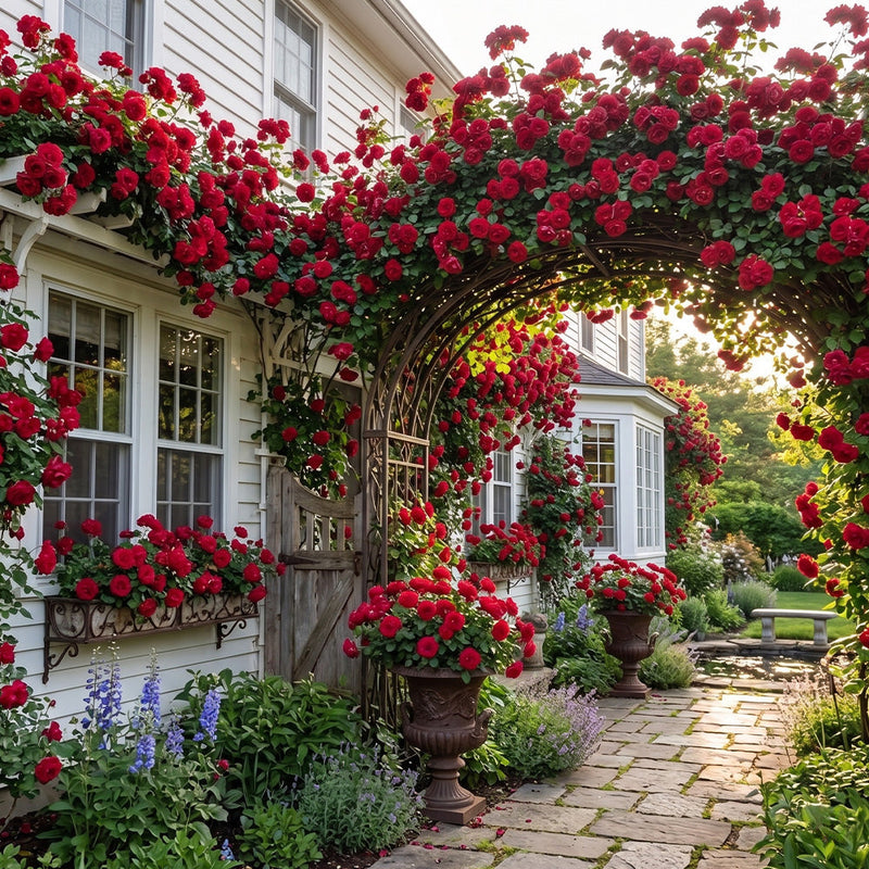 RoseCascade – Premium Climbing Rose Bulbs – Red / 2 Bulbs