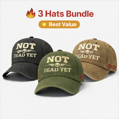 PatriotEdge – Veteran Tribute Cotton Dad Hat – 3 Hats (Black + Olive Green + Khaki)