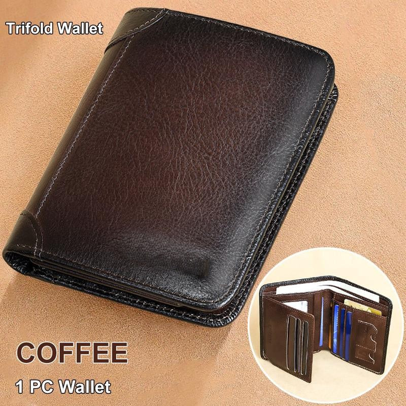 LumeVault – Premium Top-Grain Leather Security Wallet – Coffee