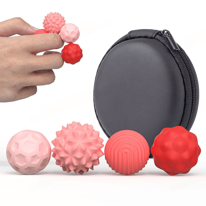 MagnaSphere – Stress Relief Fidget Ball Toy – Pink / 4 Counts/set