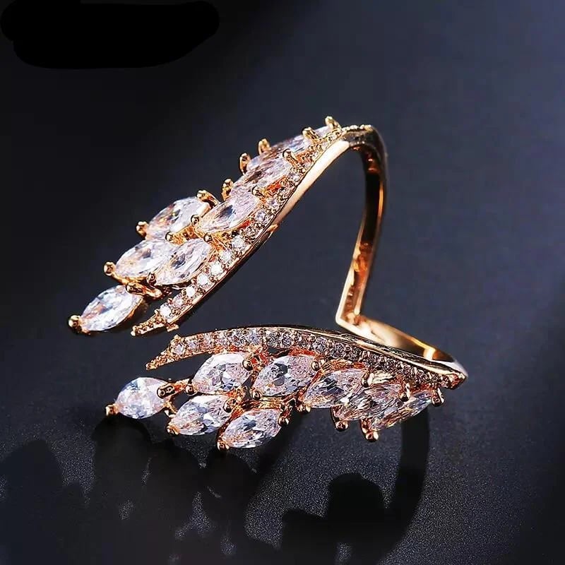 AngelAura – Adjustable Angel Wings Jewelry – Rose Gold / Ring + bracelet / Adjustable