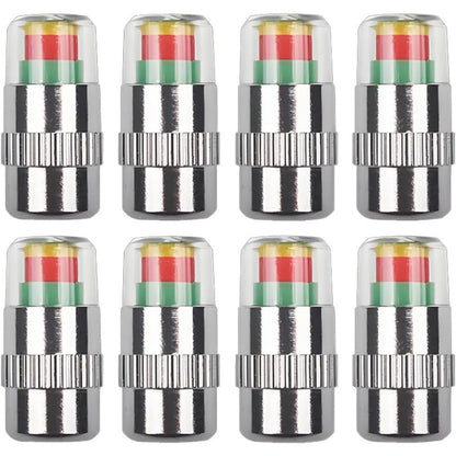 RoadVision - Color Signal Tire Pressure Monitor Caps – Sliver / 8Pcs
