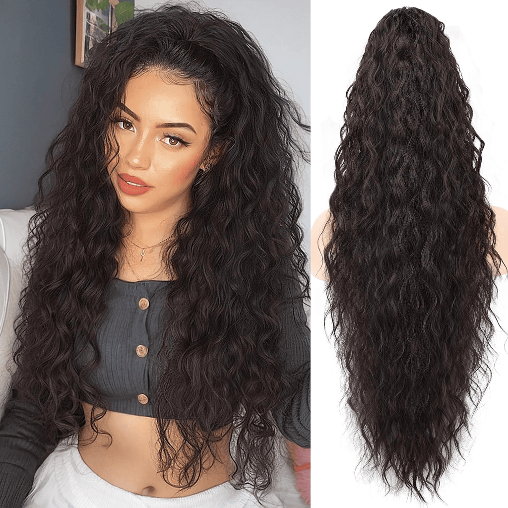 SilkiPony – Natural Hair Ponytail Extension – Black Brown