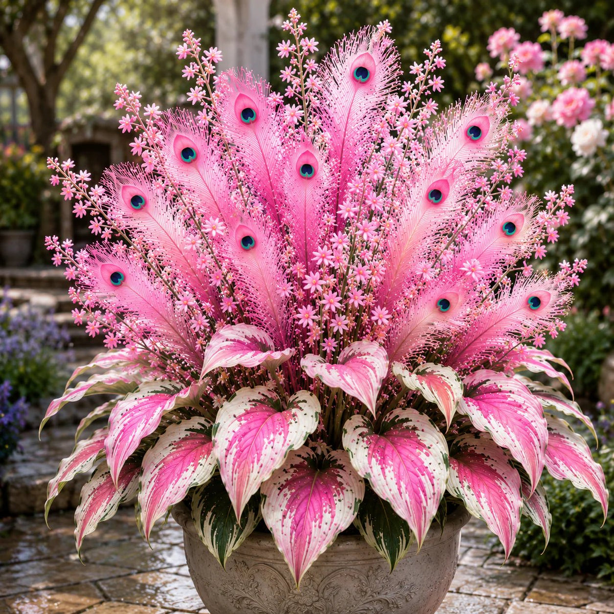 FlameFeather – Peacock Hosta Bulbs – Pink / Starter Garden Set(200 pcs)