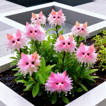 Enchant Your Garden! Magical Plants! Cat's Eye Dazzling Seeds ! – Pink White / 200 Seeds