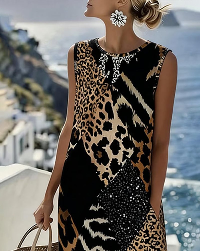 SavannaChic Midi – Leopard Shift Dress – image 3
