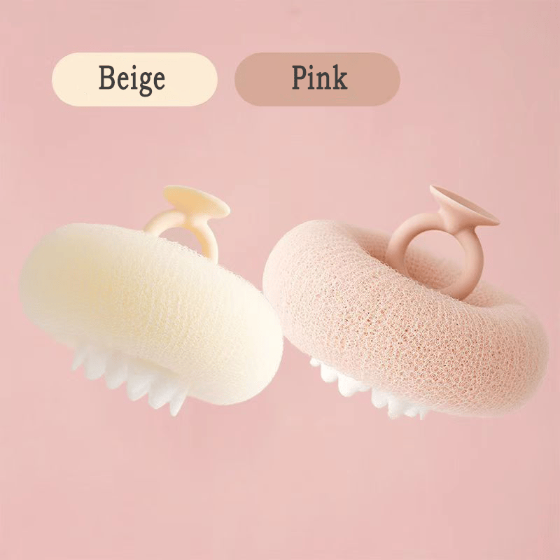 SpaPetal – Luxury Shower Sponge – Beige+Pink